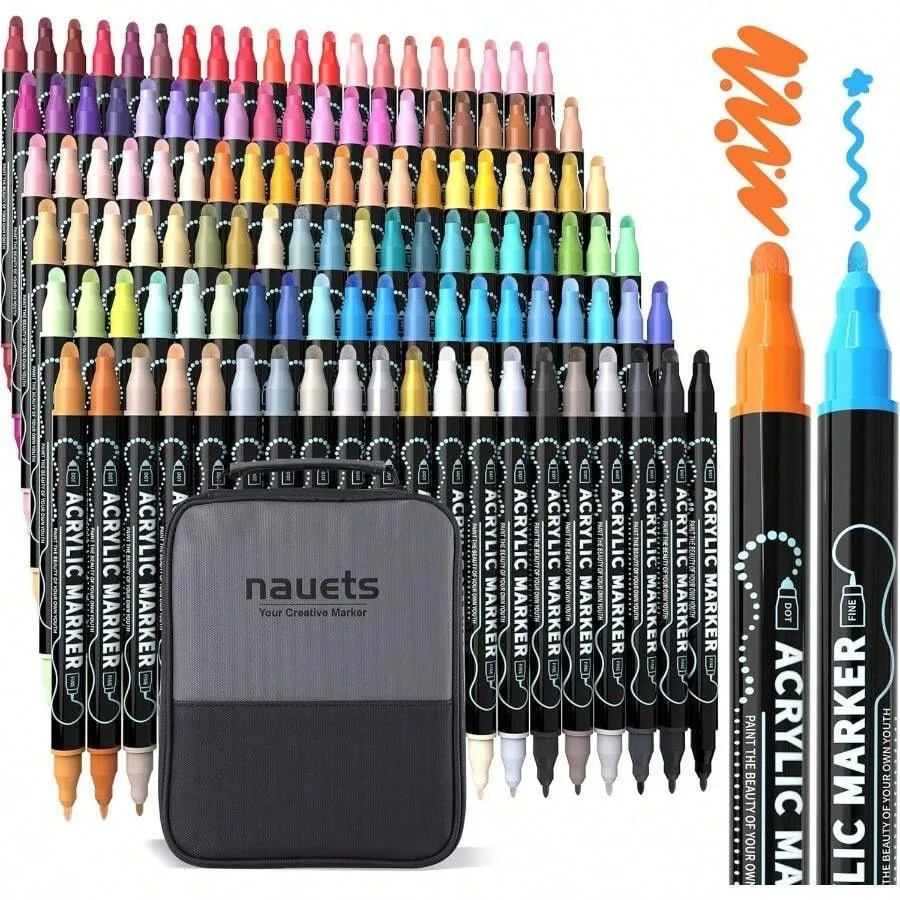 120 Colors Acrylic Paint Markers, Premium Fine Dual Tip Acrylic Paint Pens Rock, Wood, Fabric, Canvas, Glass, Paper, Ceramic, S
120 Colors Acrylic Paint Markers, Premium Fine Dual Tip Acrylic Paint Pens Rock, Wood, Fabric, Canvas, Glass, Paper, Ceramic, S