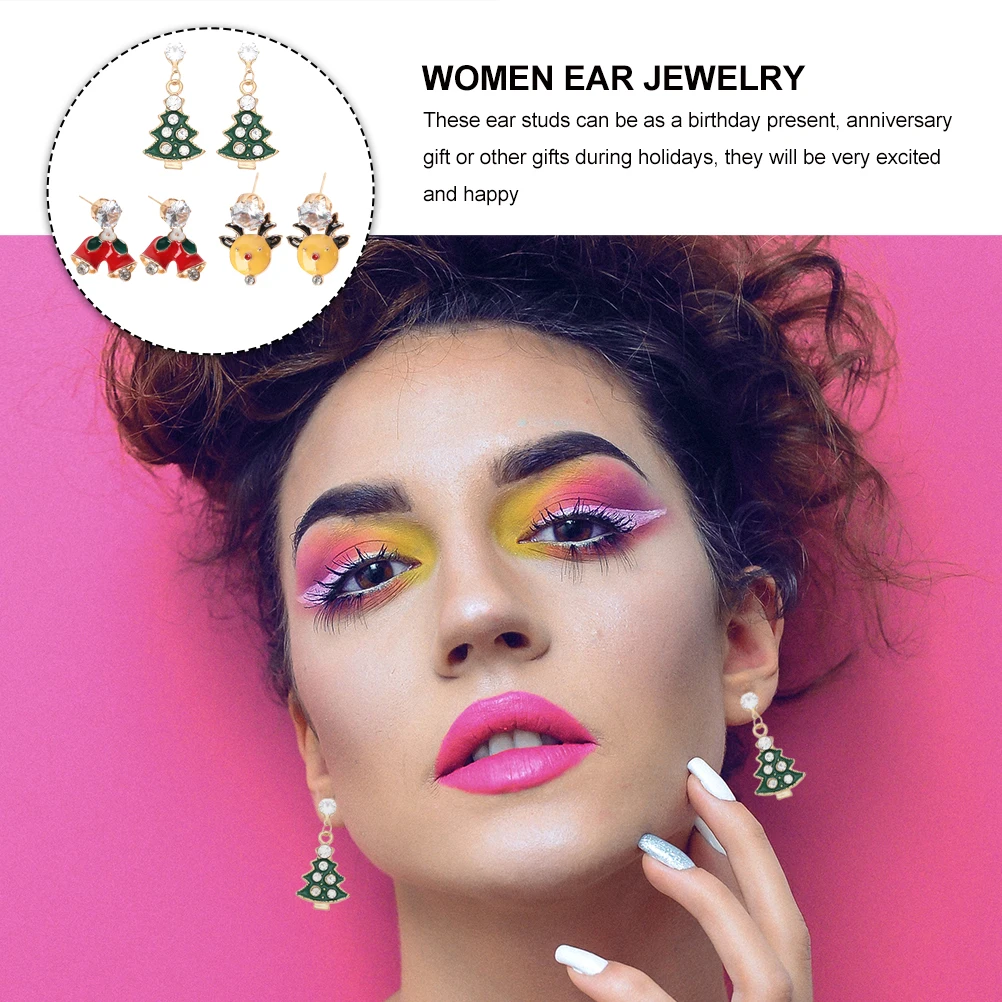 3Pairs Christmas Ear Studs Set Creative Oil Drip Bell Earrings Suitable for Party Dinner Casual Office Women Jewelry Gift
3Pairs Christmas Ear Studs Set Creative Oil Drip Bell Earrings Suitable for Party Dinner Casual Office Women Jewelry Gift