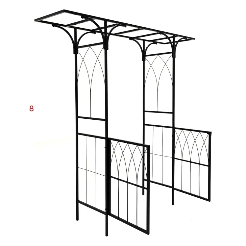Factory direct sales of wrought iron with doors, flat-top arches, garden and gardening decorative arches, plant climbing racks
Factory direct sales of wrought iron with doors, flat-top arches, garden and gardening decorative arches, plant climbing racks
