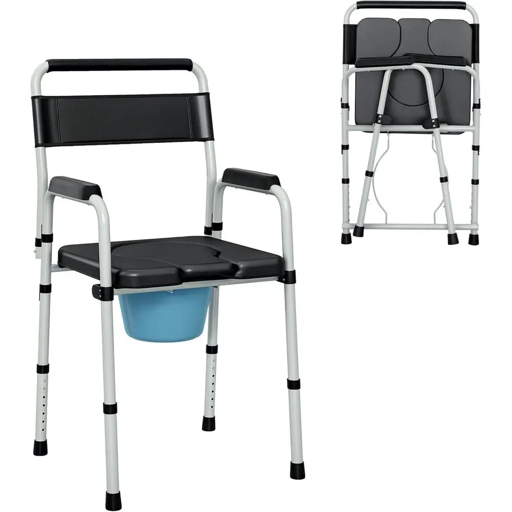 4-in-1 Portable Shower Commode Chair with Adjustable Height, Toilet Seat, and Handle for Adults
4-in-1 Portable Shower Commode Chair with Adjustable Height, Toilet Seat, and Handle for Adults