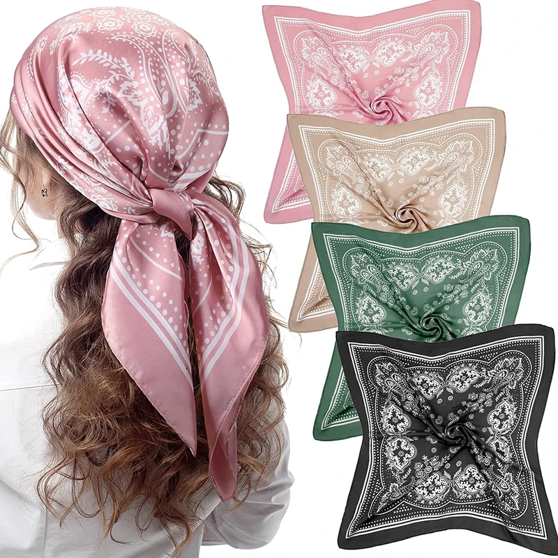 4 Pcs 27inch Fashion Square Satin Bandanas for Women Paisley Head Scarves Neck Hair Wrap Large Handkerchief Headwear Headband
4 Pcs 27inch Fashion Square Satin Bandanas for Women Paisley Head Scarves Neck Hair Wrap Large Handkerchief Headwear Headband