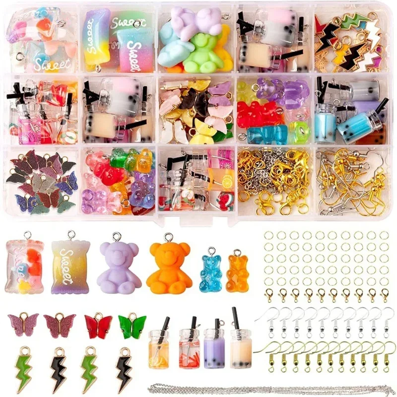 DIY Handmade Pearl Milk Tea Bear Candy Butterfly Pendant Girl Bracelet Necklace Fashion Jewelry Accessories
DIY Handmade Pearl Milk Tea Bear Candy Butterfly Pendant Girl Bracelet Necklace Fashion Jewelry Accessories