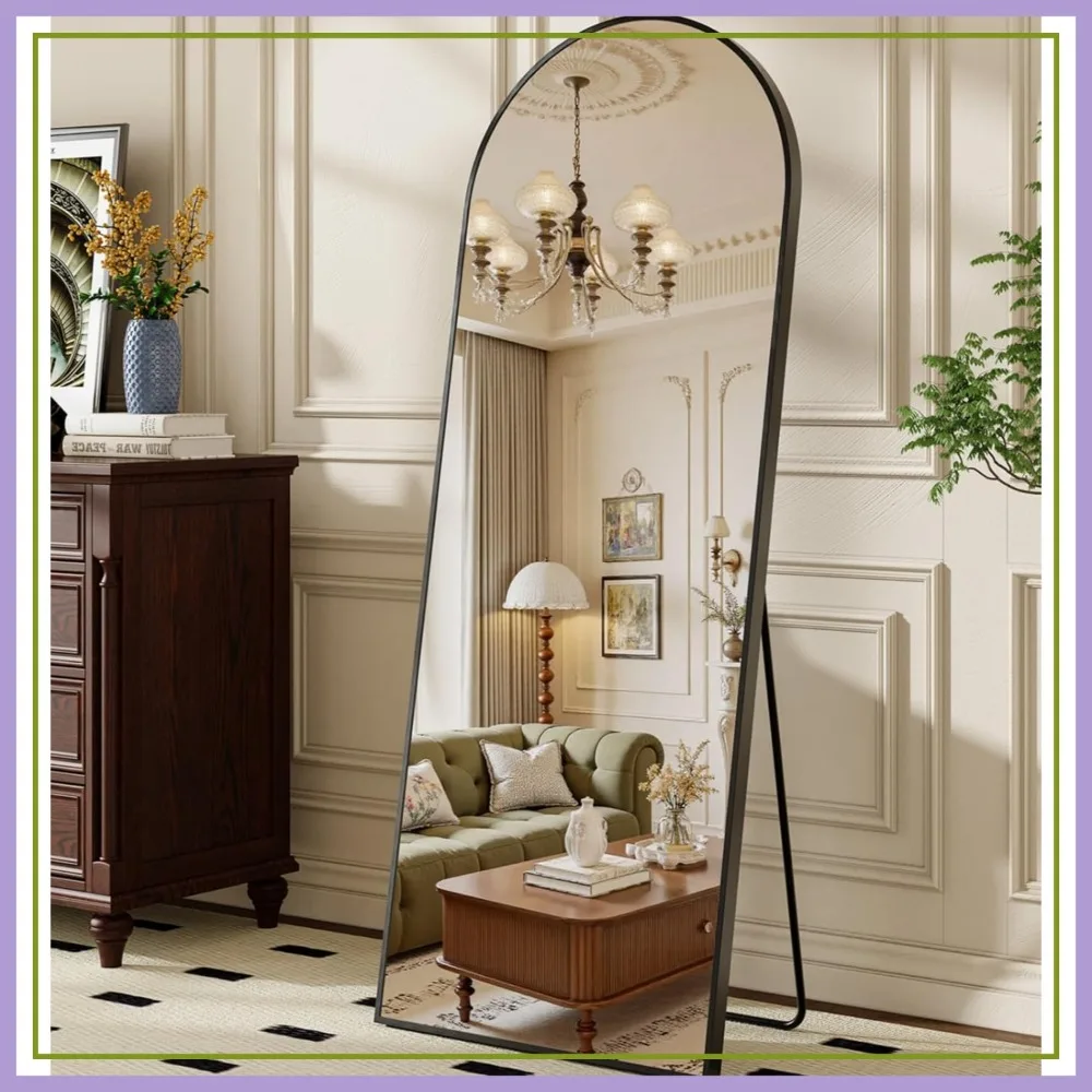 57x21 Arched Full Length Mirror, Brushed Black Aluminum Frame Floor Mirror with Stand, HD Shatterproof Glass & Rust-Proof Body Mirror for Bedroom, Living Room, Bathroom, Entryway
57x21 Arched Full Length Mirror, Brushed Black Aluminum Frame Floor Mirror with Stand, HD Shatterproof Glass & Rust-Proof Body Mirror for Bedroom, Living Room, Bathroom, Entryway