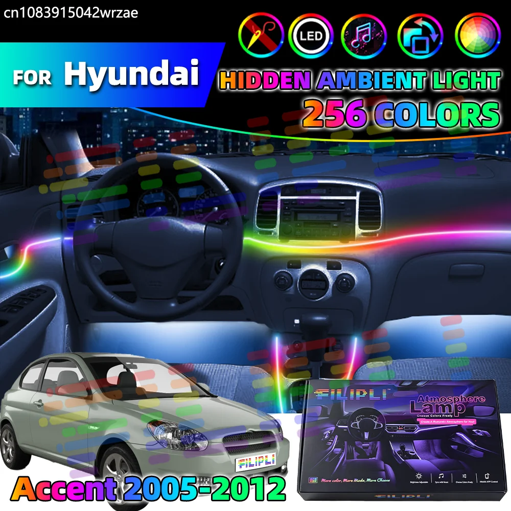 For Hyundai Accent MC 2005-2012 Years Hybrid 256 Colors RGB Symphony Car LED Interior Ambient Light Auto Light Strips
For Hyundai Accent MC 2005-2012 Years Hybrid 256 Colors RGB Symphony Car LED Interior Ambient Light Auto Light Strips