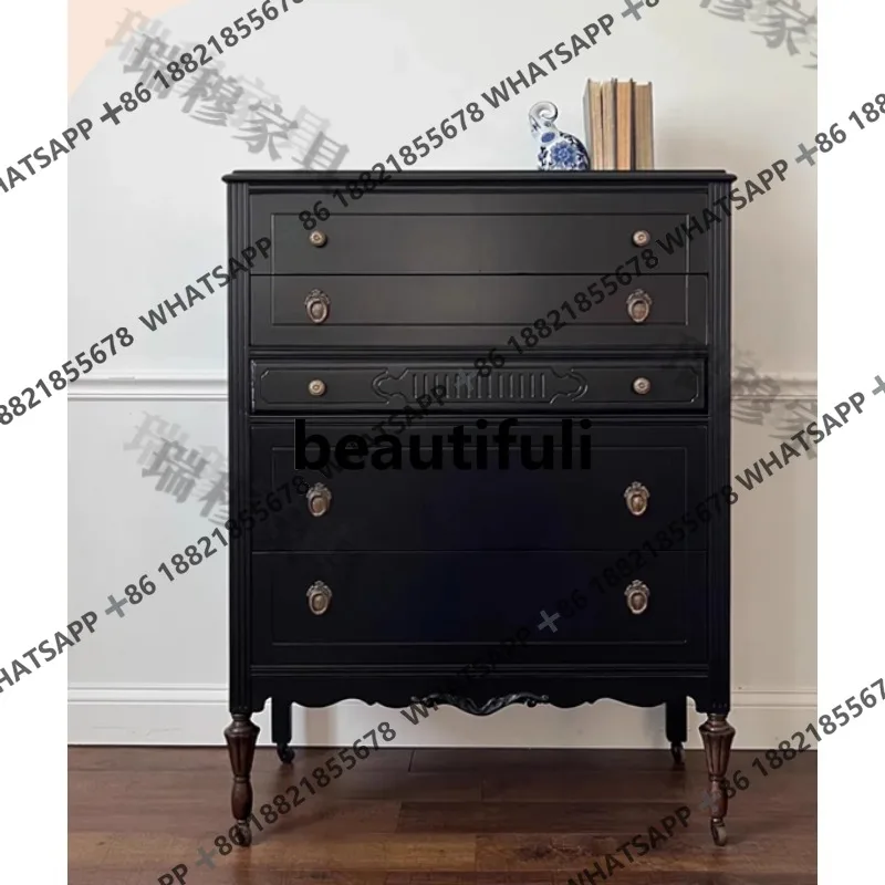 Американский ретро сундук из цельного дерева, прикроватная тумбочка, резная высокая сундук, французский шкаф для хранения вещей
Американский ретро сундук из цельного дерева, прикроватная тумбочка, резная высокая сундук, французский шкаф для хранения вещей