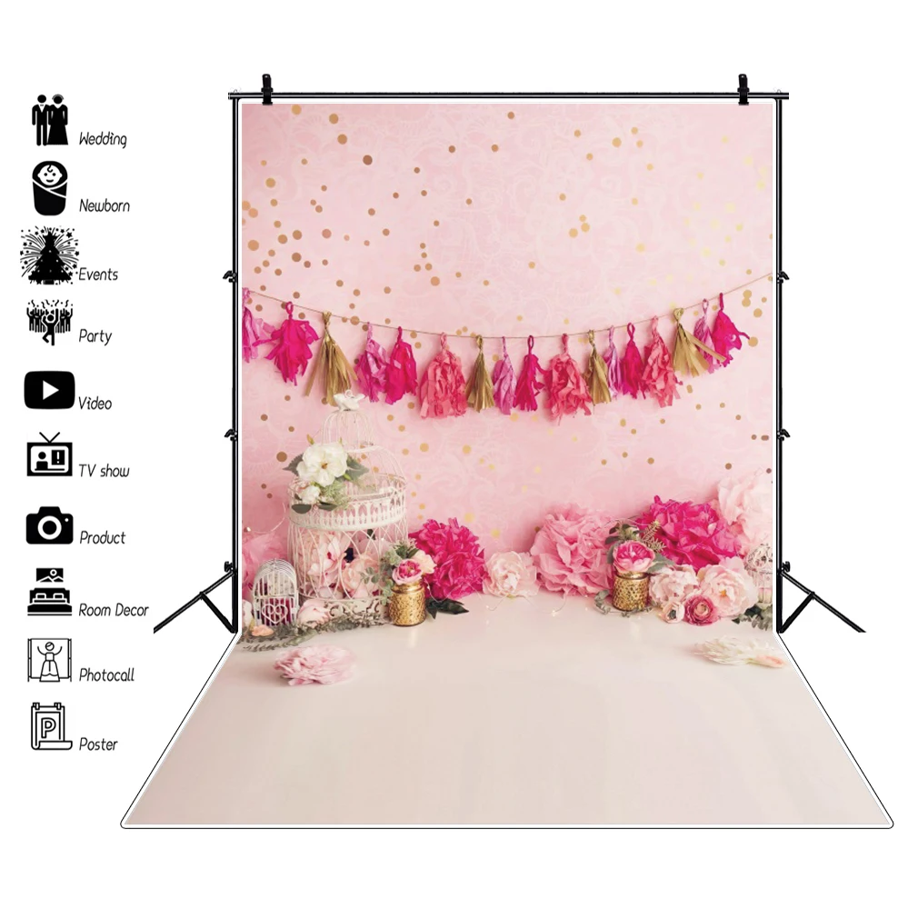 Newborn Baby Birthday Party Pink Flower Floor Backdrop Photographic Decoration Portrait Photography Background For Photo Studio
Newborn Baby Birthday Party Pink Flower Floor Backdrop Photographic Decoration Portrait Photography Background For Photo Studio