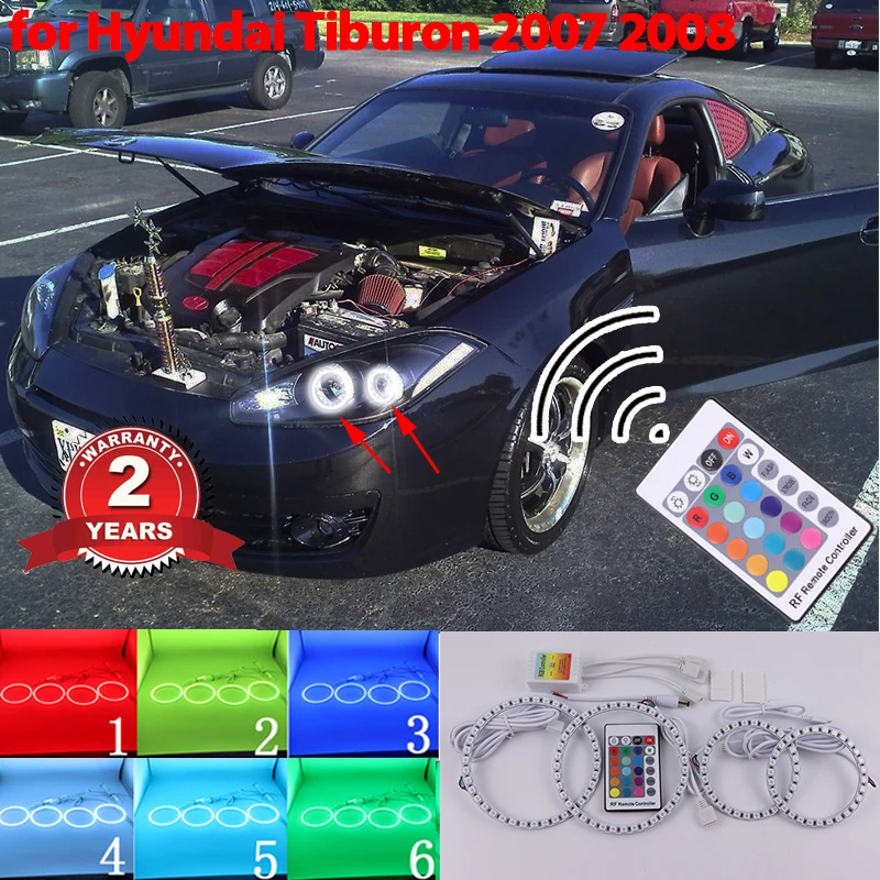 Angel Eyes Rings Led Car Headlight DRL Daytime Running Light for Hyundai Tiburon 2007-2008 GK FL2 RGB multi-color Remote Control
Angel Eyes Rings Led Car Headlight DRL Daytime Running Light for Hyundai Tiburon 2007-2008 GK FL2 RGB multi-color Remote Control