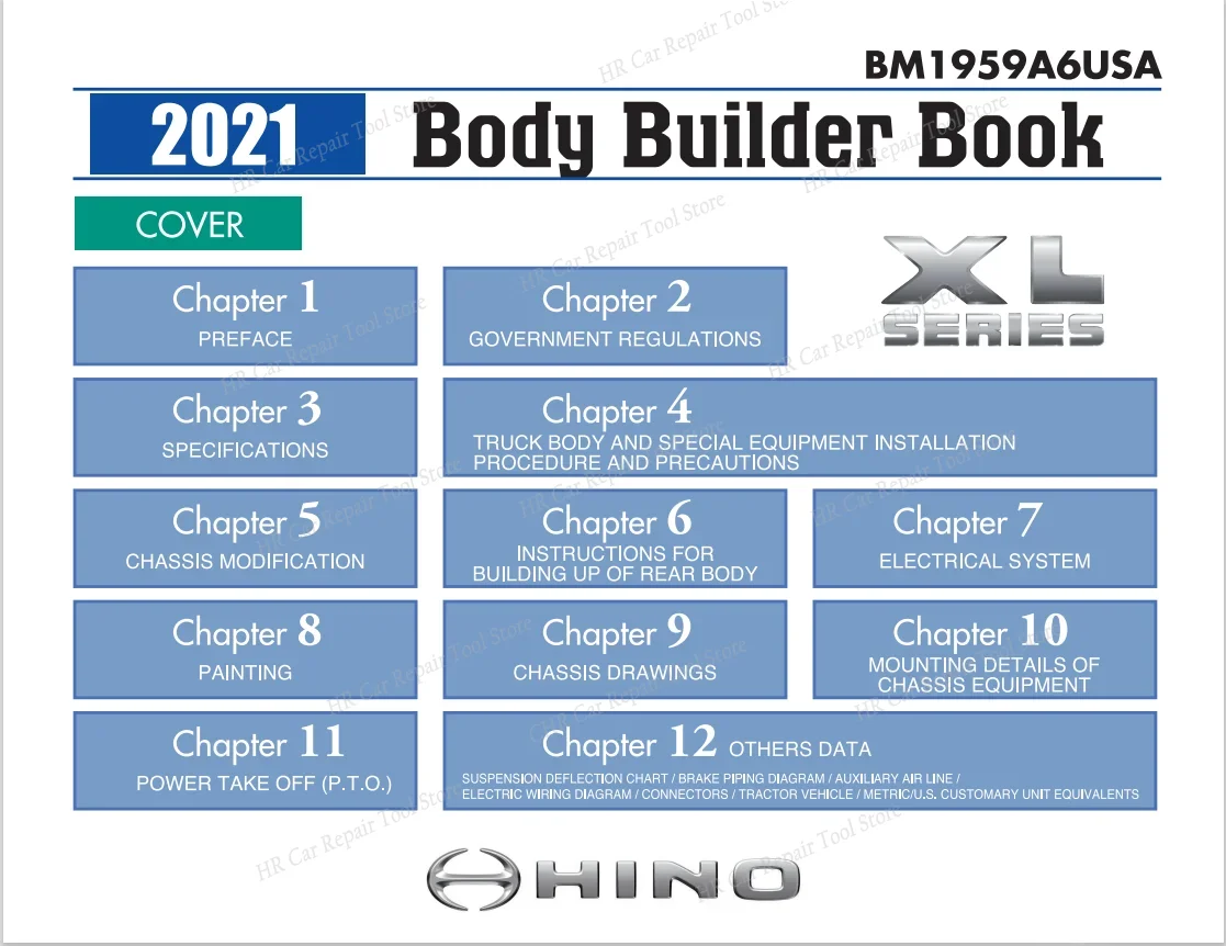 For HINO Truck Workshop Service Manual-Includes Engines-2001-2021 Workshop Manuals, Service Bulletins, Service Manual
For HINO Truck Workshop Service Manual-Includes Engines-2001-2021 Workshop Manuals, Service Bulletins, Service Manual