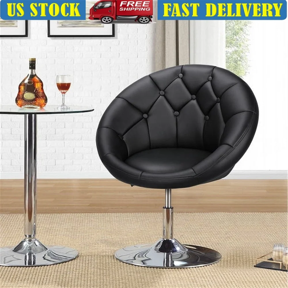 Modern Tufted Adjustable Swivel Accent Chair Faux Leather Upholstered Lounge Chair Indoor Use Easy Assembly Metal Base
Modern Tufted Adjustable Swivel Accent Chair Faux Leather Upholstered Lounge Chair Indoor Use Easy Assembly Metal Base