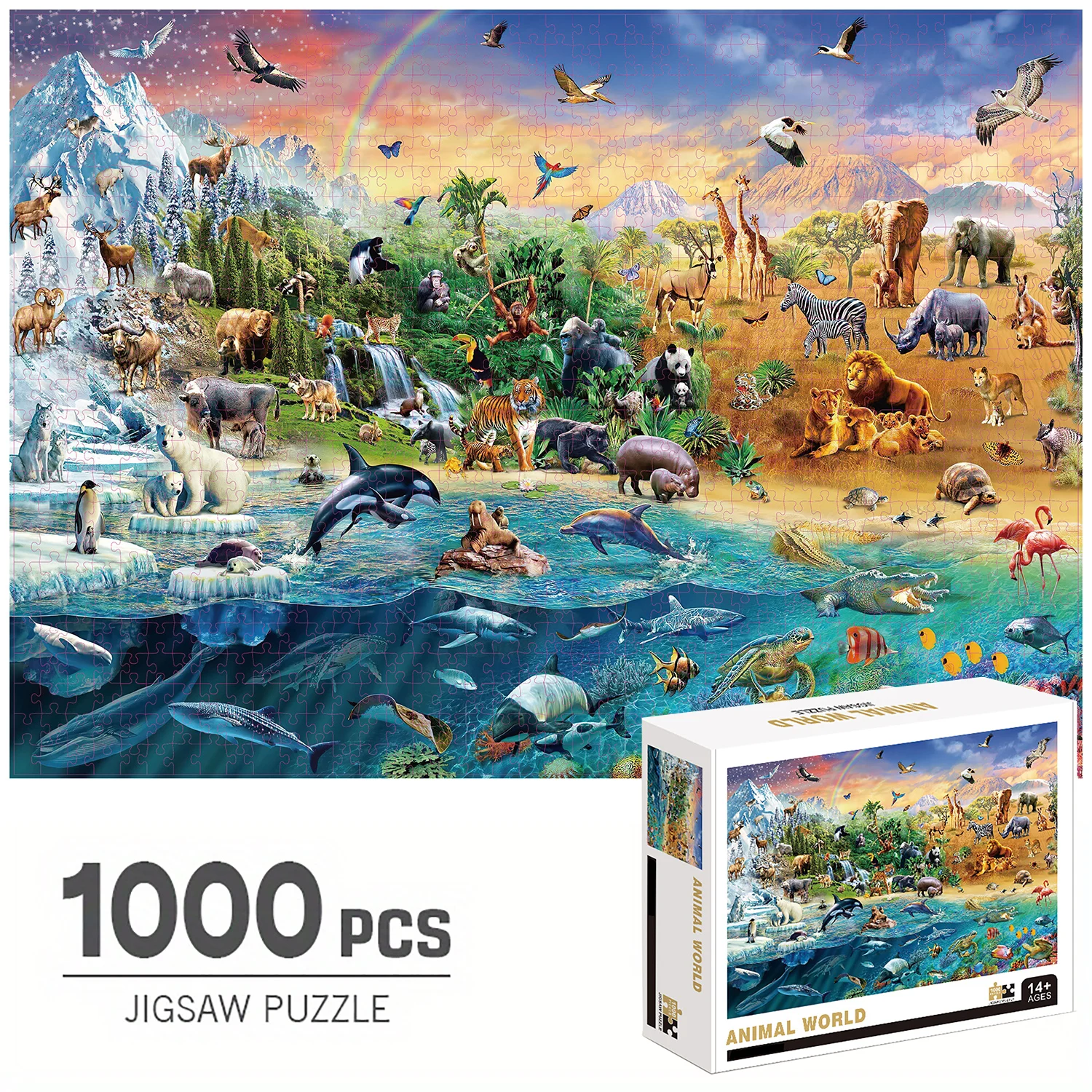 1000 Pieces Jigsaw Puzzles, Animal World, Adults Large Puzzle Toys Gift Intellectual Decompressing Fun Family Game
1000 Pieces Jigsaw Puzzles, Animal World, Adults Large Puzzle Toys Gift Intellectual Decompressing Fun Family Game
