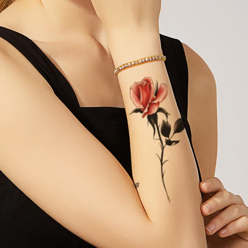 Temporary Tattoo Stickers Sexy Red Rose Branch Thorn Leaves Design Fake Tattoos Waterproof Tatoos Arm Large Size for Women Girl
Temporary Tattoo Stickers Sexy Red Rose Branch Thorn Leaves Design Fake Tattoos Waterproof Tatoos Arm Large Size for Women Girl