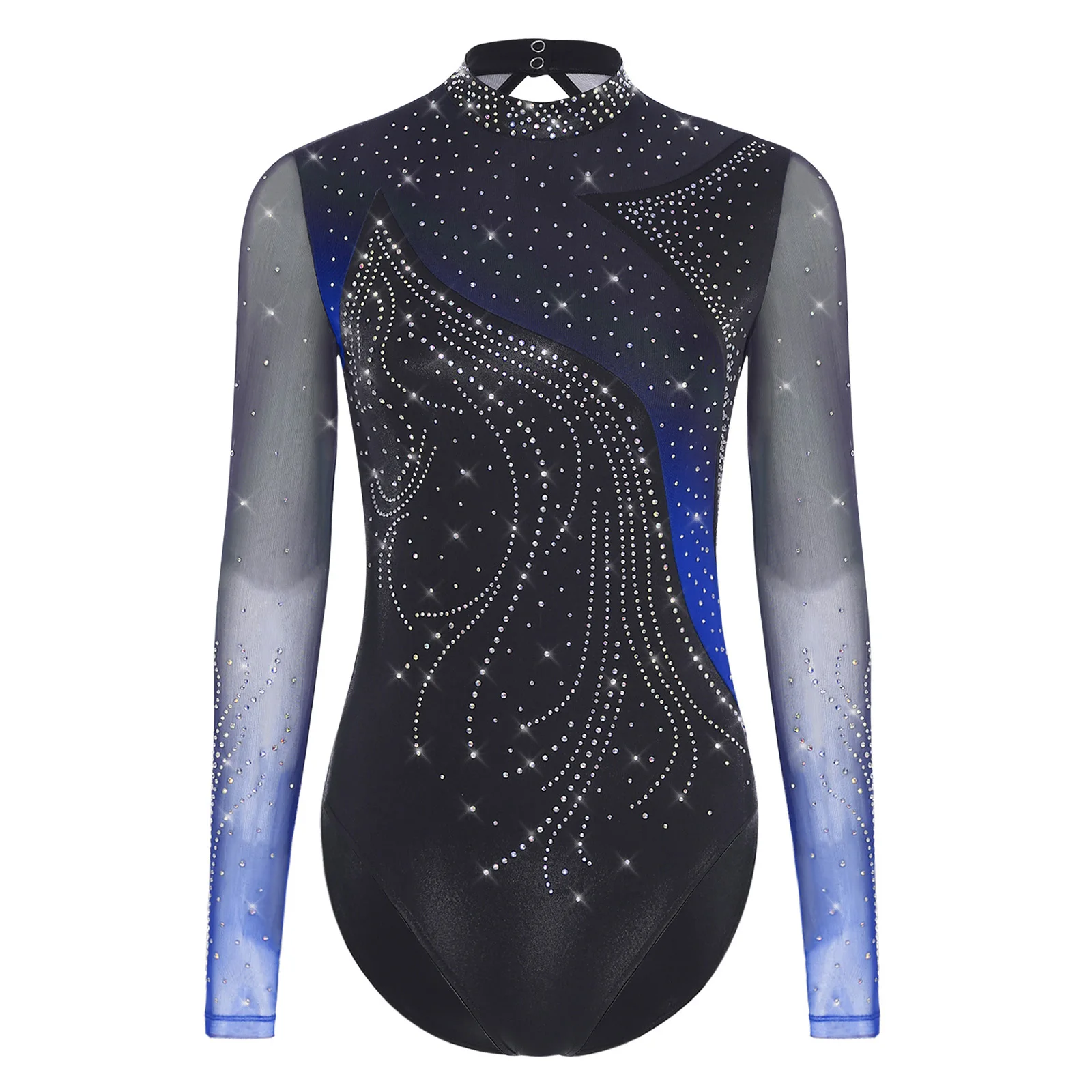 Women Figure Skating Dance Performance Costume Leotards Mesh Long Sleeve Rhinestones Splice Bodysuit Ballet Gymnastic Dancewear
Women Figure Skating Dance Performance Costume Leotards Mesh Long Sleeve Rhinestones Splice Bodysuit Ballet Gymnastic Dancewear