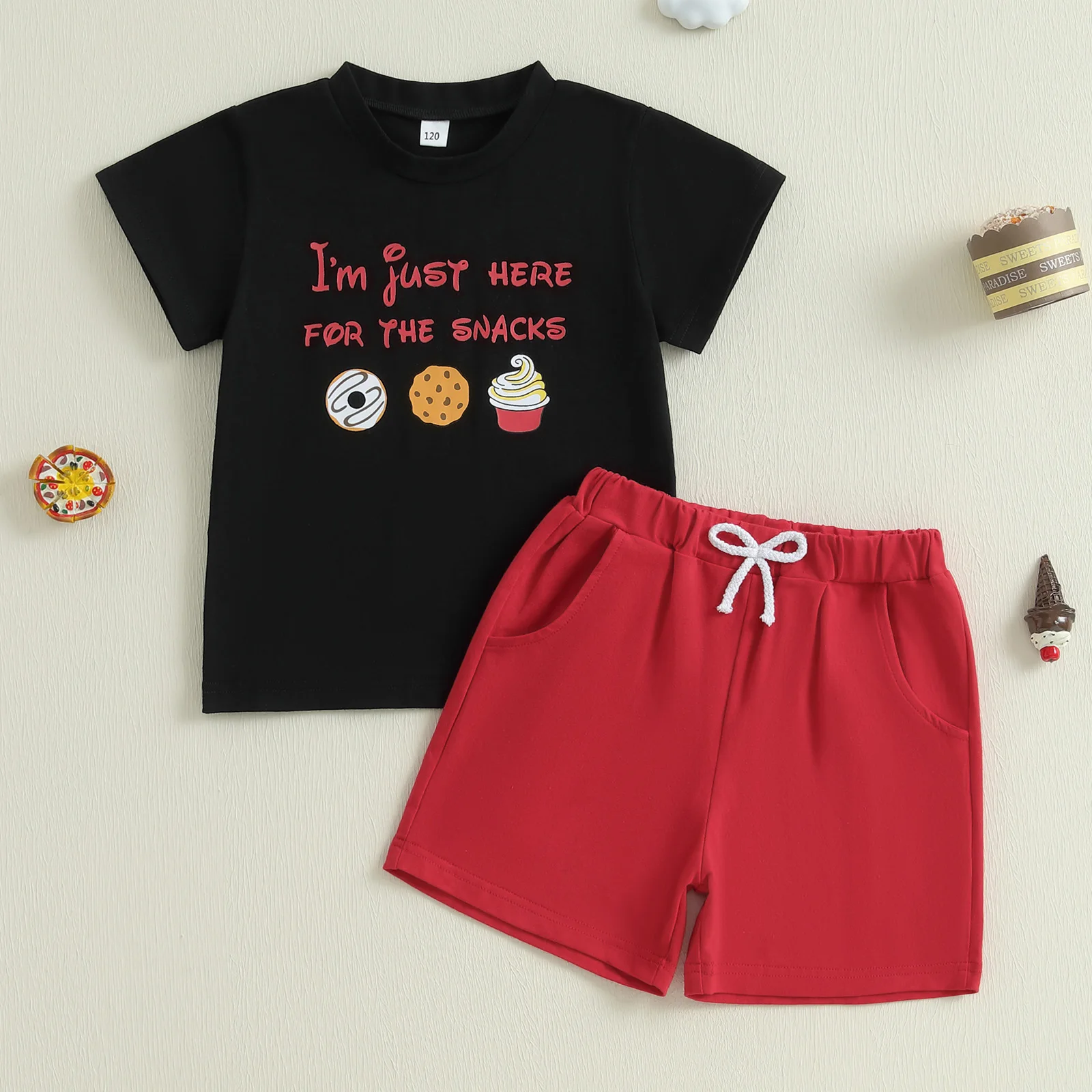 1-6Y Toddler Boy Girl Shorts Set Letter Food Short Sleeve T-shirt Solid Elastic Waist Shorts 2 Piece Summer Cute Boys Clothing
1-6Y Toddler Boy Girl Shorts Set Letter Food Short Sleeve T-shirt Solid Elastic Waist Shorts 2 Piece Summer Cute Boys Clothing