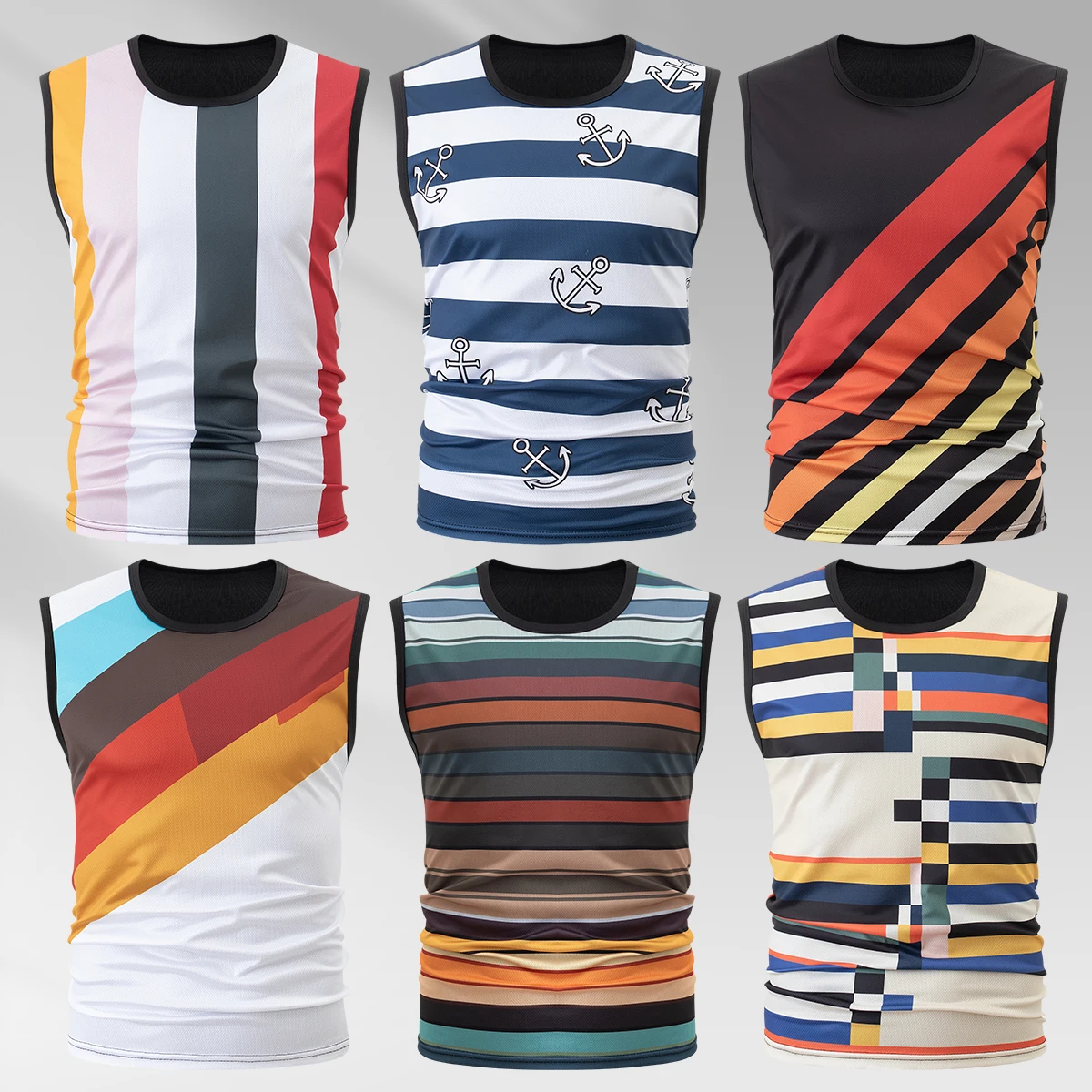 Men's seasonal fashionable printed quick drying breathable vest casual sports plus size sleeveless T-shirt, versatile base shirt
Men's seasonal fashionable printed quick drying breathable vest casual sports plus size sleeveless T-shirt, versatile base shirt