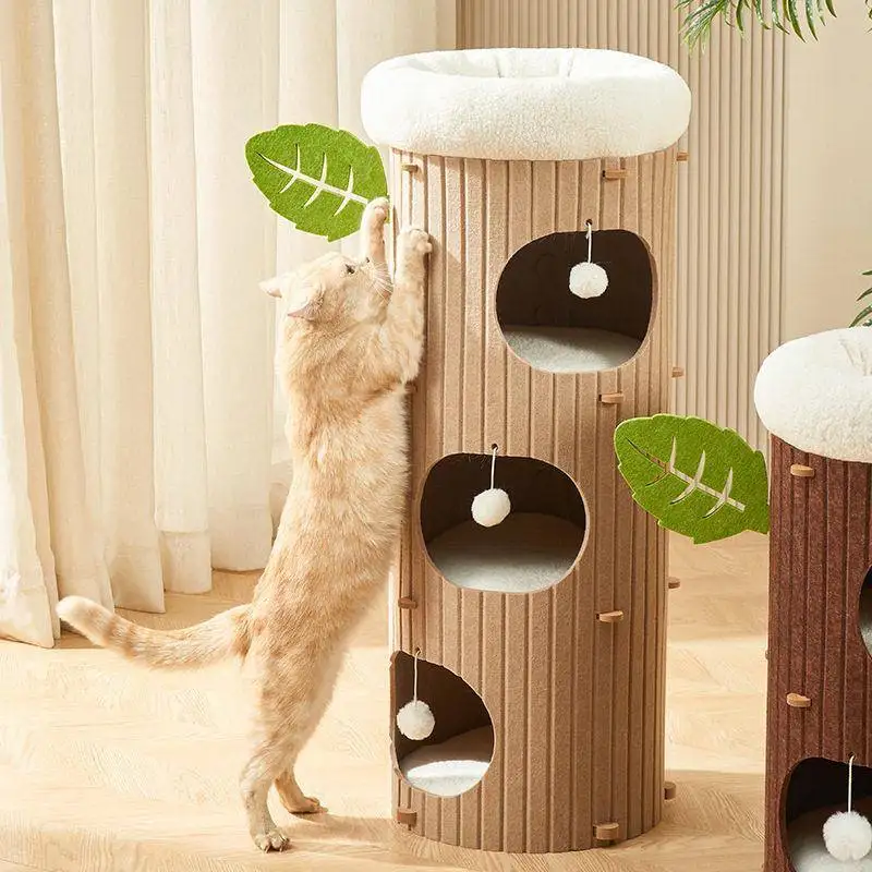 Multi-Layer Climbing Tree Hole Integrated Double Layer Scratching Board Hideaway House for Multi- Family Universal
Multi-Layer Climbing Tree Hole Integrated Double Layer Scratching Board Hideaway House for Multi- Family Universal