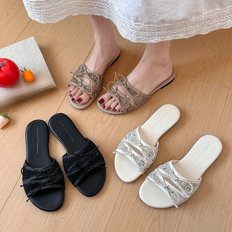 French Bow Low Heel Temperament Sandals Women's 2026 New Summer Versatile Square Toe Niche Fairy Style Slippers
French Bow Low Heel Temperament Sandals Women's 2026 New Summer Versatile Square Toe Niche Fairy Style Slippers