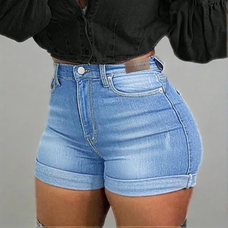 Elastic Waist Denim Shorts Women's Fashion Slim Fit Jeans Shorts Cross-Border Elastic Waist Design Spring Summer Collection
Elastic Waist Denim Shorts Women's Fashion Slim Fit Jeans Shorts Cross-Border Elastic Waist Design Spring Summer Collection