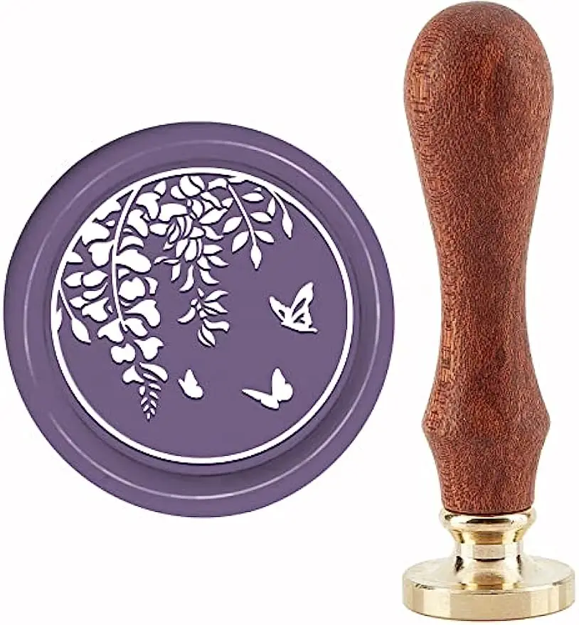 1PC Wisteria Wax Seal Stamp Butterfly Sealing Wax Stamps Flower 30mm Retro Vintage Removable Brass Stamp Head with Wood Handle
1PC Wisteria Wax Seal Stamp Butterfly Sealing Wax Stamps Flower 30mm Retro Vintage Removable Brass Stamp Head with Wood Handle