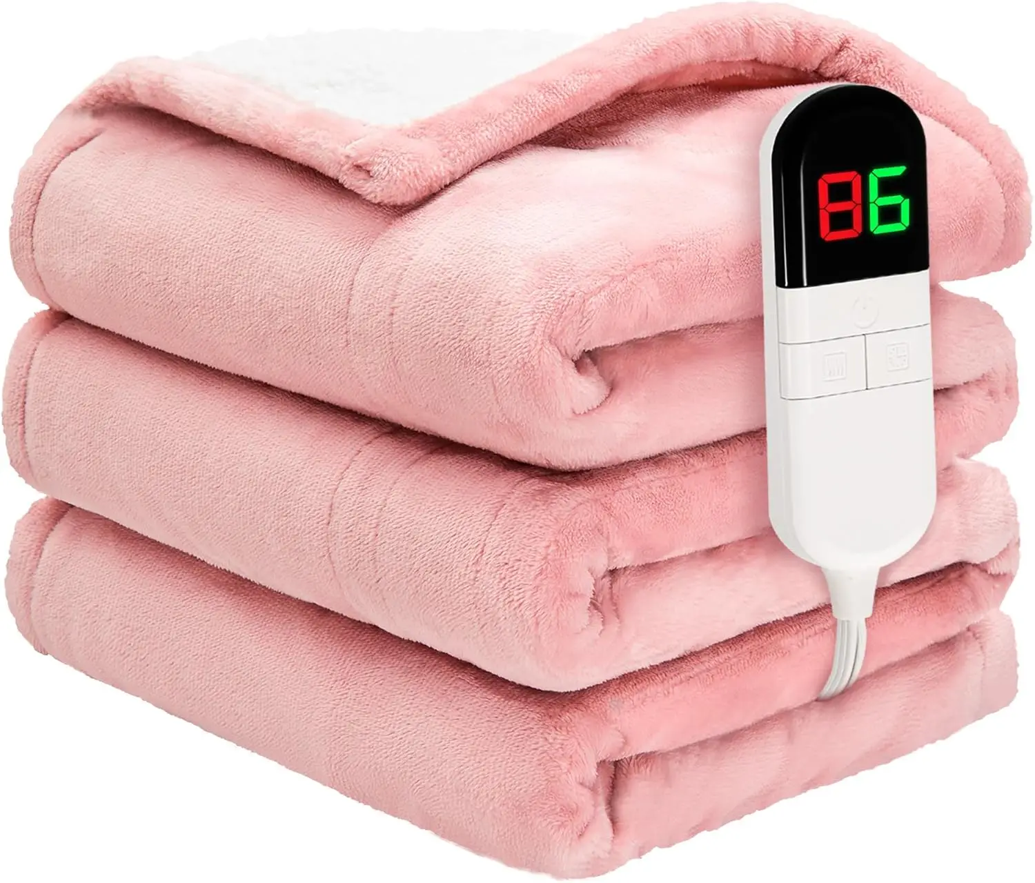 Premium Soft Electric Blanket with 6 Heat Levels, Fast Heating & Auto Shut Off for Bed and Couch - Machine Washable in Pink
Premium Soft Electric Blanket with 6 Heat Levels, Fast Heating & Auto Shut Off for Bed and Couch - Machine Washable in Pink