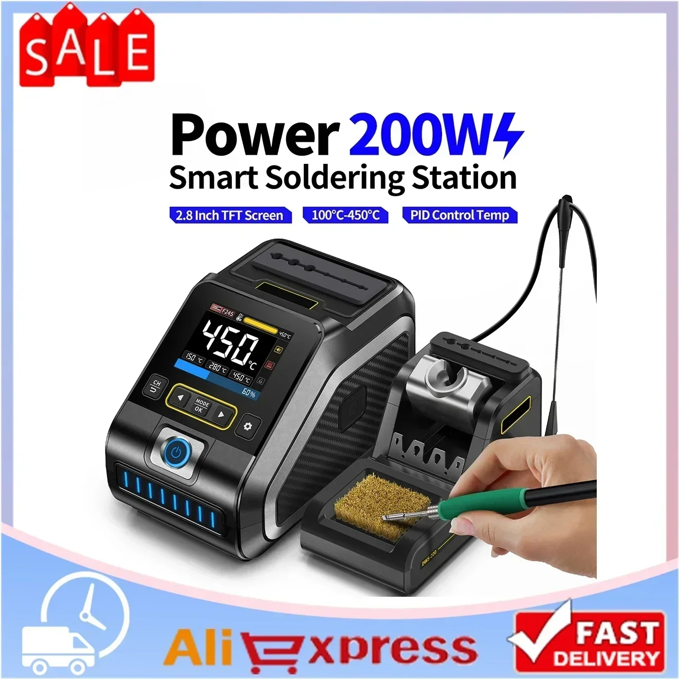 1Set DWS-200 200W Constant Temperature Soldering Station Rework Station Electronics Soldering Tool With C210/C245 Handle
1Set DWS-200 200W Constant Temperature Soldering Station Rework Station Electronics Soldering Tool With C210/C245 Handle