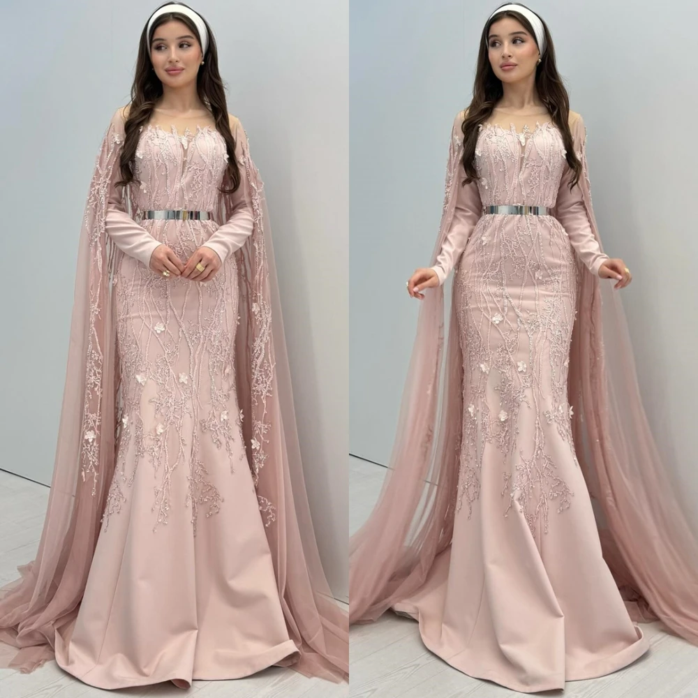 Customized Simple Jersey Evening Dress Exquisite Boat Neck Prom Dresses Modern Long Sleeves Sweep Train Special Occasion Gowns 
Customized Simple Jersey Evening Dress Exquisite Boat Neck Prom Dresses Modern Long Sleeves Sweep Train Special Occasion Gowns