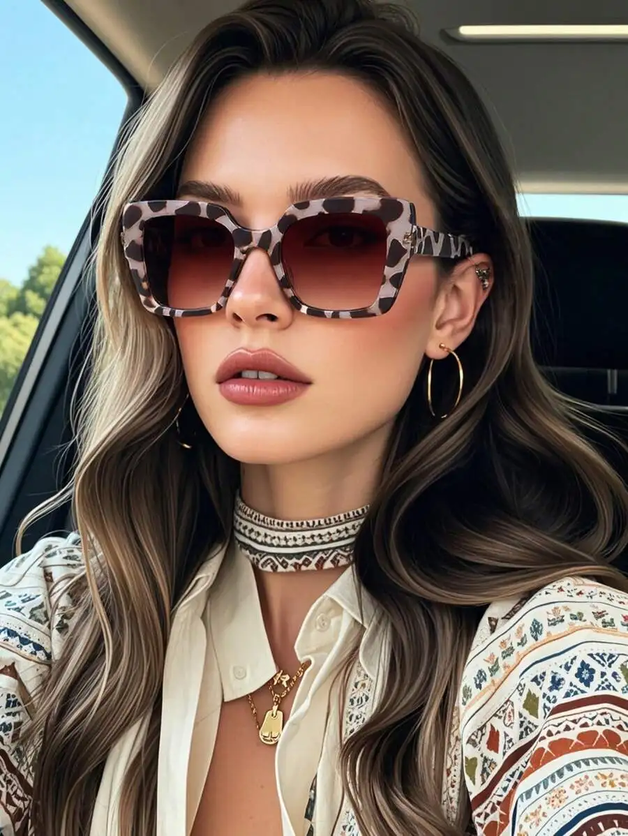 Unisex Retro Oversized Square Leopard Print Plastic Sunglasses Bohemian Style UV Protection
Unisex Retro Oversized Square Leopard Print Plastic Sunglasses Bohemian Style UV Protection