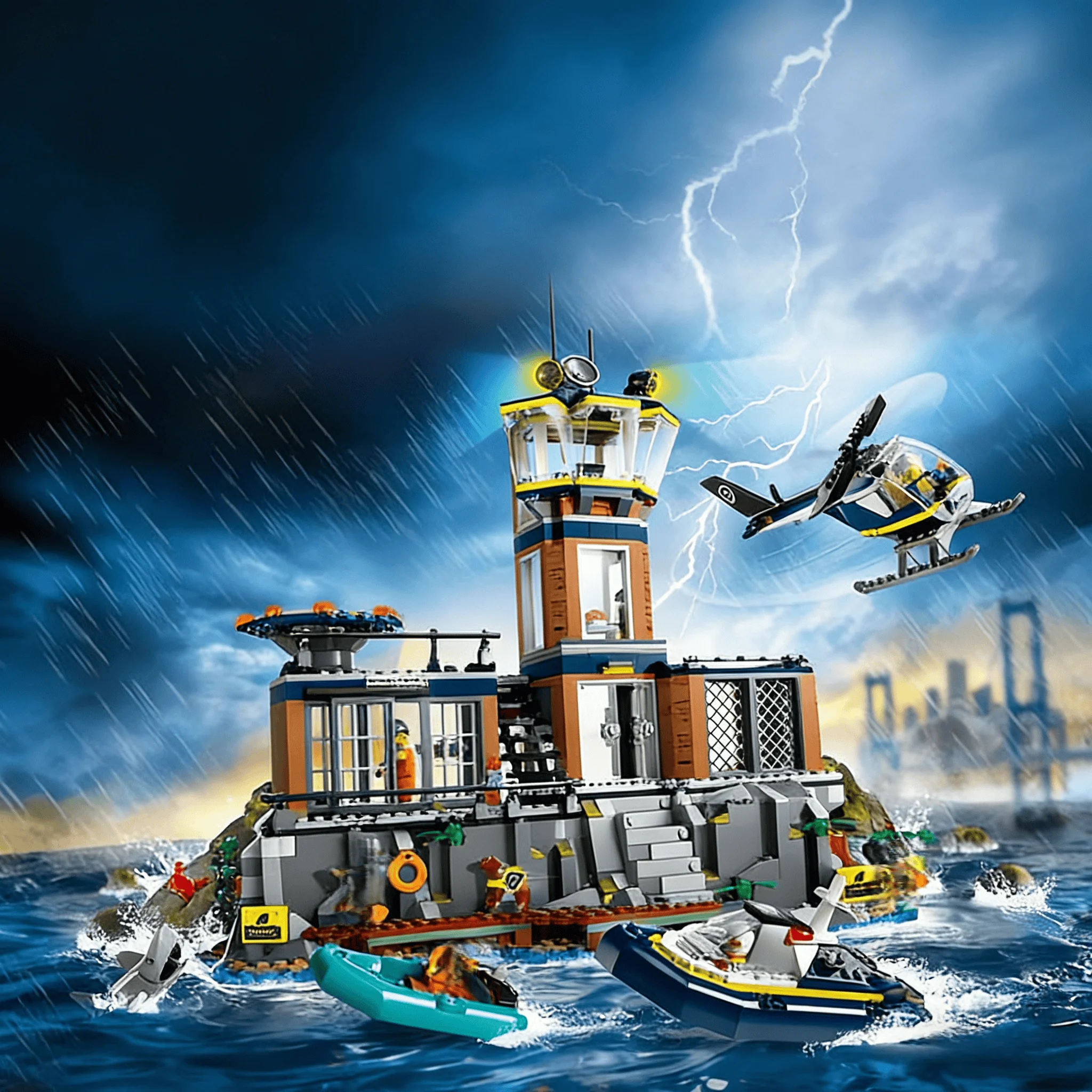 Наборы MOC, 980 деталей, серия «Город», новый полицейский центр, тюремный остров, полицейский участок с скоростной лодкой, строительные блоки, детские игрушки, подарок
Наборы MOC, 980 деталей, серия «Город», новый полицейский центр, тюремный остров, полицейский участок с скоростной лодкой, строительные блоки, детские игрушки, подарок