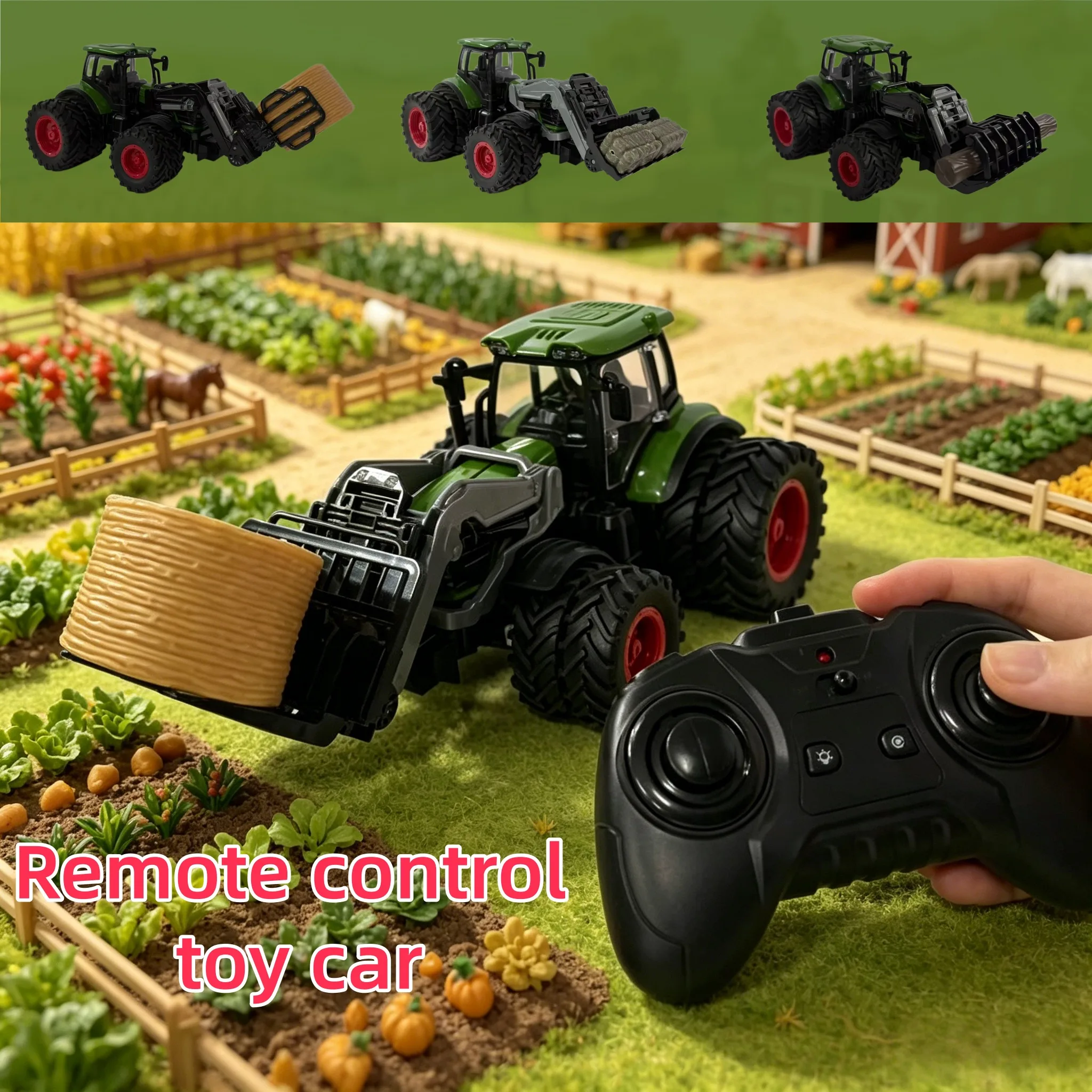 4 Styles Available, RC Tractor with Front Loader, 4-8 Convertible Wheels, Light & Sound, Random Bracket Color, Farm Toy for Kids
4 Styles Available, RC Tractor with Front Loader, 4-8 Convertible Wheels, Light & Sound, Random Bracket Color, Farm Toy for Kids