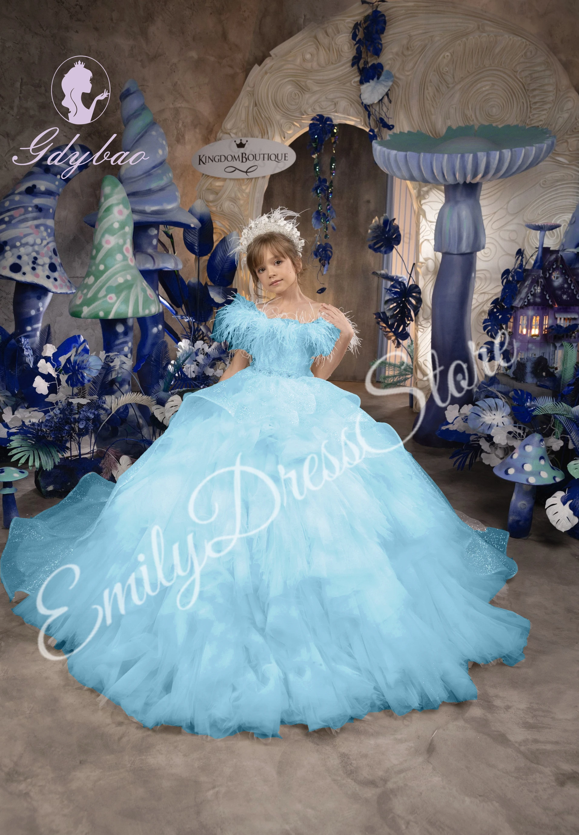 Customized Blue Flower Girl Dress For Wedding Layered Tulle Shining Bow Puffy Princess Kids Birthday First Communion Ball Gown
Customized Blue Flower Girl Dress For Wedding Layered Tulle Shining Bow Puffy Princess Kids Birthday First Communion Ball Gown