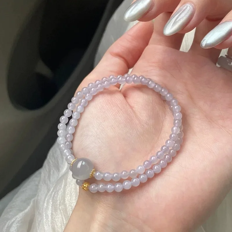 Elegant Smoky Purple Hetian Jade Rice Bead Bracelet Vintage Double Layer Jade Beaded Bracelet for Summer Gifts
Elegant Smoky Purple Hetian Jade Rice Bead Bracelet Vintage Double Layer Jade Beaded Bracelet for Summer Gifts