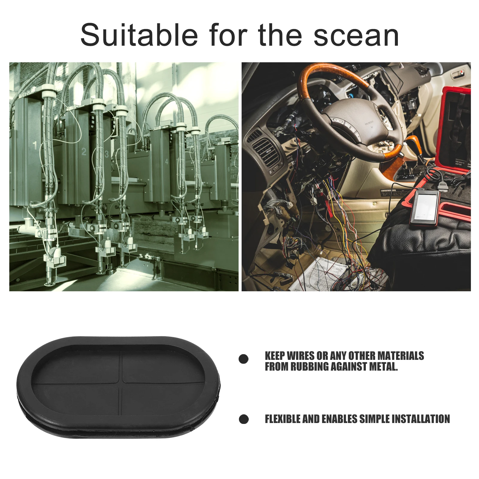 4 pcs Oval Flexible Rubber Grommets 50x90mm Double Sided Blind Hole Dustproof Flame Retardant Wire Protection Gasket
4 pcs Oval Flexible Rubber Grommets 50x90mm Double Sided Blind Hole Dustproof Flame Retardant Wire Protection Gasket