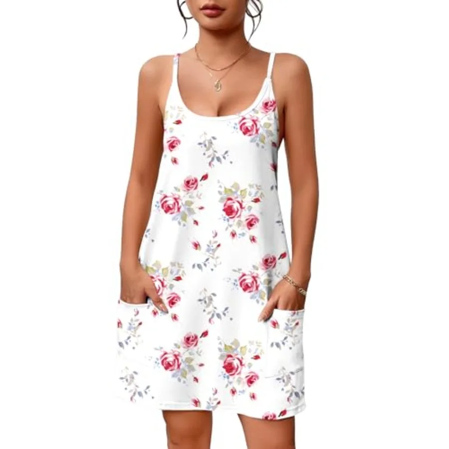 Ekouaer Nightgowns for Women Cotton Sleepwear Sexy Sleep Shirt Adjustable Spaghetti Strap Night Gowns with Pockets S-3XL
Ekouaer Nightgowns for Women Cotton Sleepwear Sexy Sleep Shirt Adjustable Spaghetti Strap Night Gowns with Pockets S-3XL