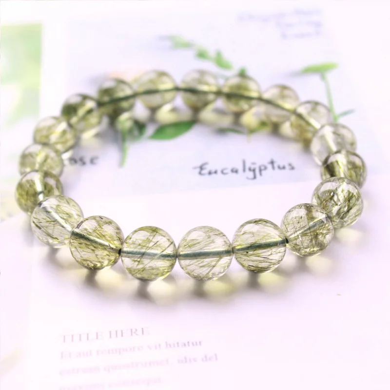 7A Natural Tourmaline Green Rutile Quartz Bracelet Crystal Personalized Jewelry Gift
7A Natural Tourmaline Green Rutile Quartz Bracelet Crystal Personalized Jewelry Gift