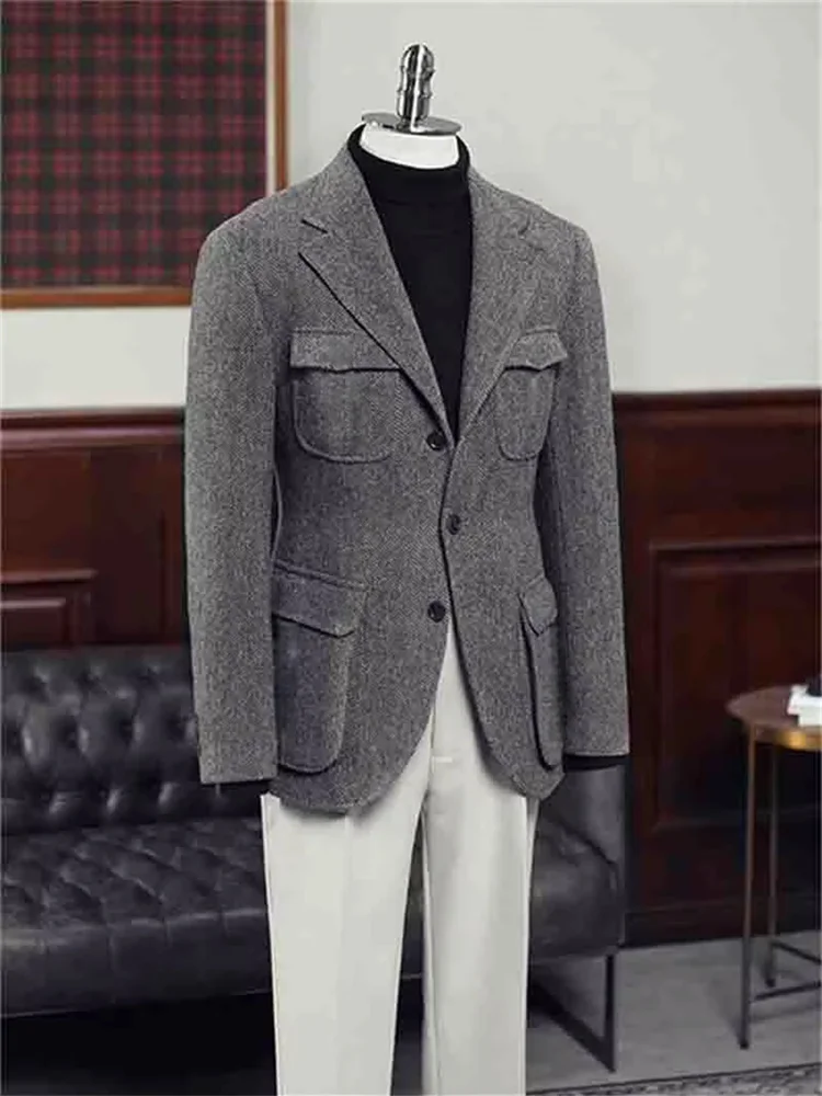 Men's Vintage Hunting Suit Blazer Tweed Business Safari Jacket Large Size Multi-Pocket Slim Fit Fashion Clothing Autumn Winter
Men's Vintage Hunting Suit Blazer Tweed Business Safari Jacket Large Size Multi-Pocket Slim Fit Fashion Clothing Autumn Winter