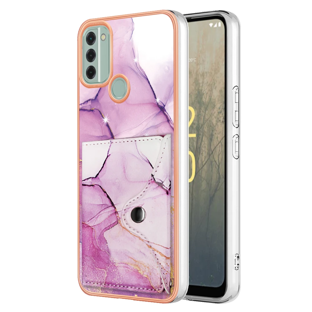 Electroplated border card holder wallet phone case for Nokia C31 C12 G21 G11 G20 G10
Electroplated border card holder wallet phone case for Nokia C31 C12 G21 G11 G20 G10