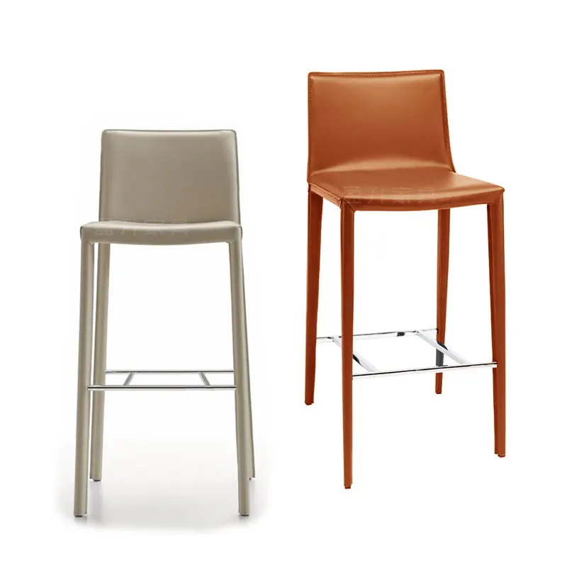 Bar chair modern simple Nordic bar stool designer home backrest high chair saddle leather bar chair
Bar chair modern simple Nordic bar stool designer home backrest high chair saddle leather bar chair