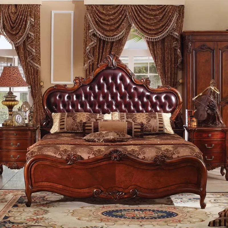 American leather bed, European retro bed
American leather bed, European retro bed