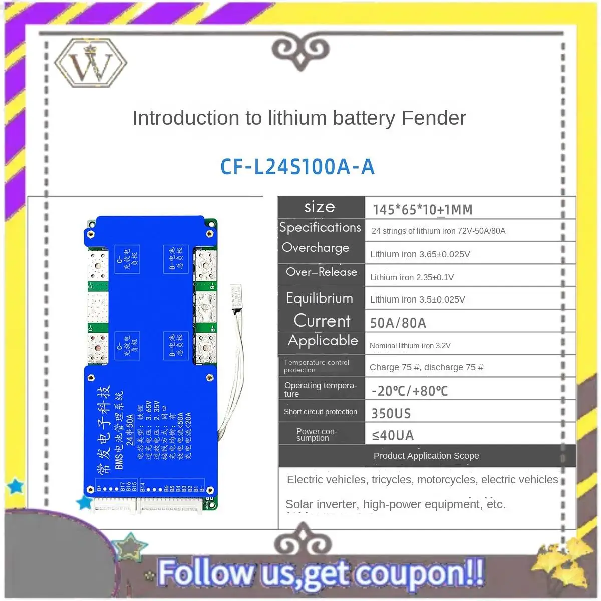 New 24S 72V 50A Power Protection Board Same Port With Equalization Temperature Control BMS Battery Board (50A)
New 24S 72V 50A Power Protection Board Same Port With Equalization Temperature Control BMS Battery Board (50A)