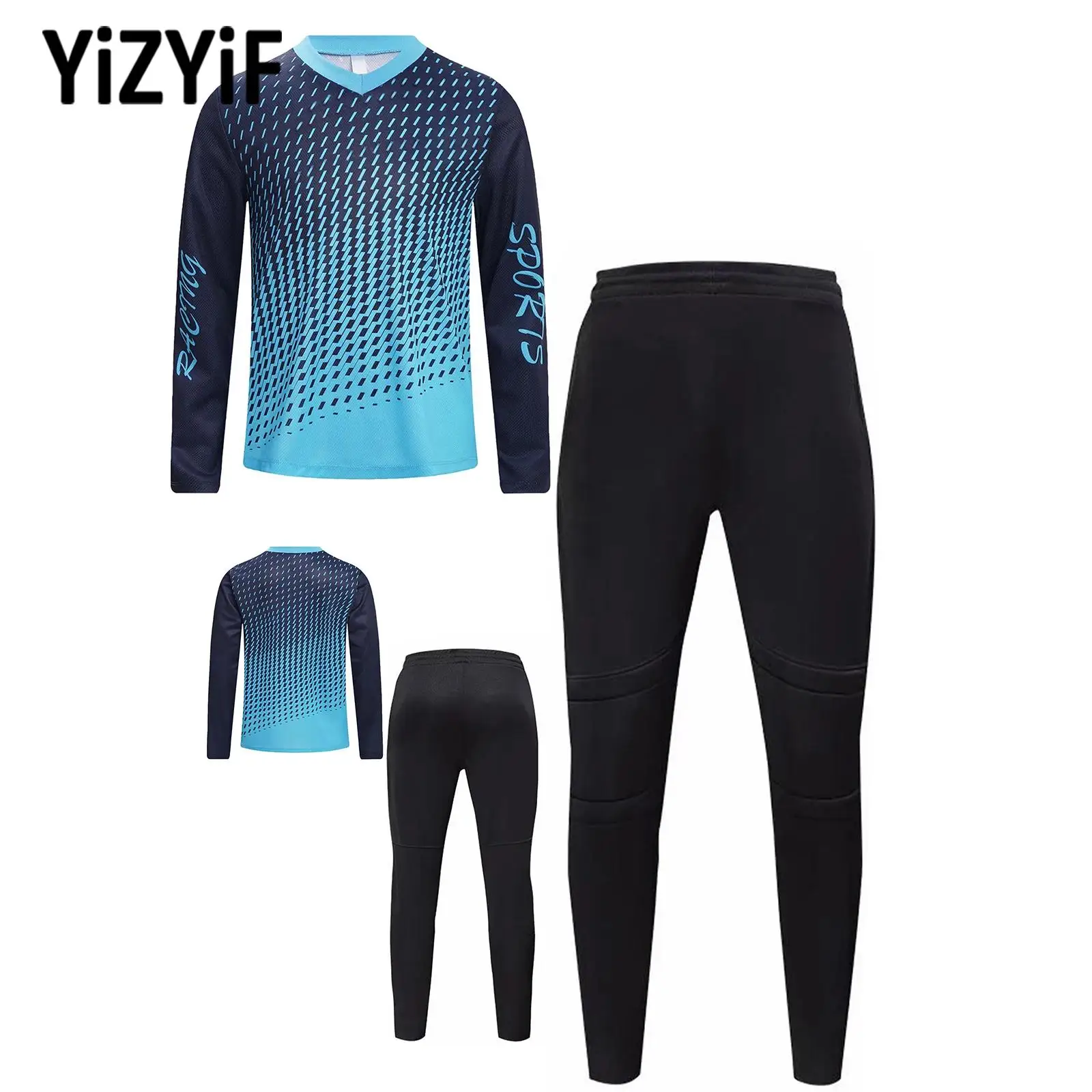 Sports Kids Boys Tracksuit Goalkeeper Uniform Soccer Game Football Training Competition Costume Long Sleeve T-shirt+Pants Outfit
Sports Kids Boys Tracksuit Goalkeeper Uniform Soccer Game Football Training Competition Costume Long Sleeve T-shirt+Pants Outfit