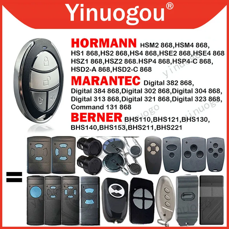 Garage Remote Control 868MHz Hormann HSM2 HSM4 Marantec Digital D313 D321 868 Digital BHS211 221 Garage Door Control Door Opener
Garage Remote Control 868MHz Hormann HSM2 HSM4 Marantec Digital D313 D321 868 Digital BHS211 221 Garage Door Control Door Opener