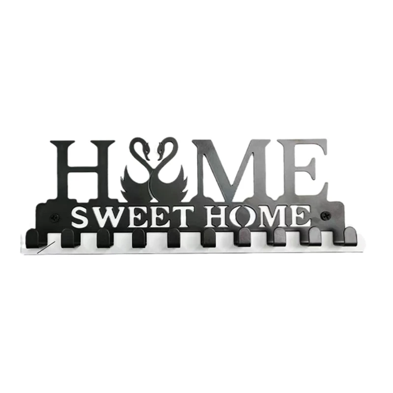 Metal Wall Hook Storage Rack Black Sweet Home Wall Hook Self-Adhesive Hook Key Hanging Kitchen Towel Hanger Clothes Durable
Metal Wall Hook Storage Rack Black Sweet Home Wall Hook Self-Adhesive Hook Key Hanging Kitchen Towel Hanger Clothes Durable