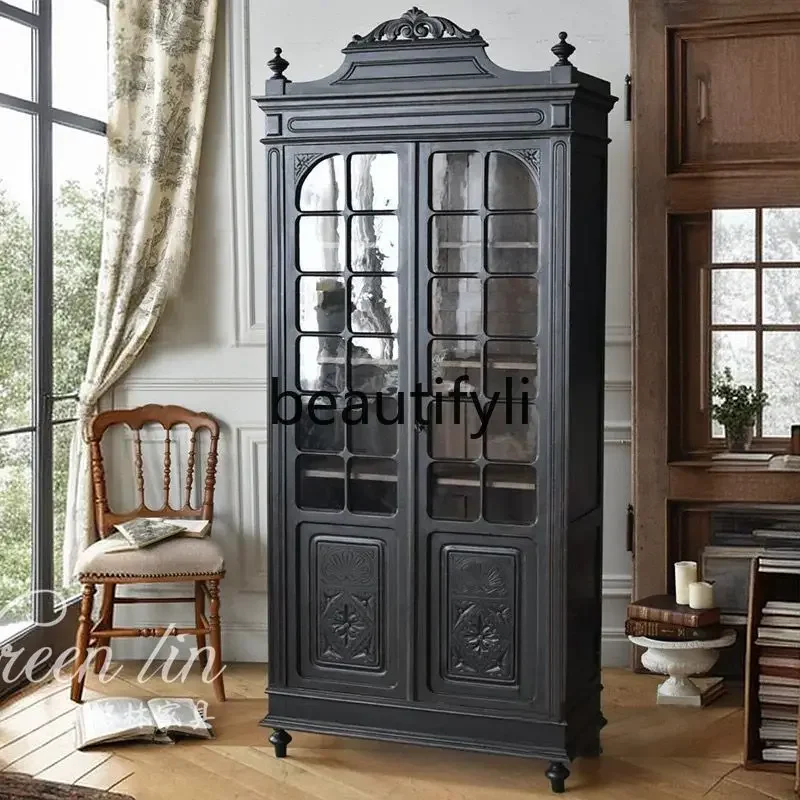French retro solid wood carving flower wine cabinet American country decorative cabinet storage, display cabinet45
French retro solid wood carving flower wine cabinet American country decorative cabinet storage, display cabinet45