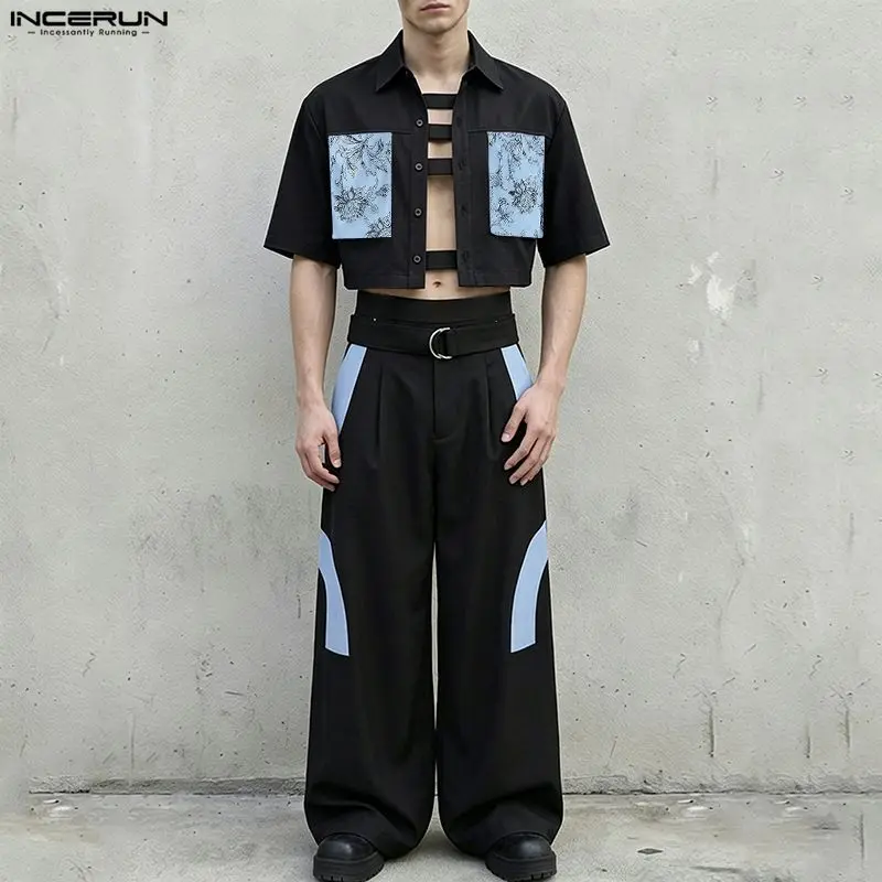 INCERUN Men's Sets Print Patchwork Lapel Half Sleeve Crop Shirt Pants Two Piece Sets Streetwear Loose Fashion Men Matching Sets
INCERUN Men's Sets Print Patchwork Lapel Half Sleeve Crop Shirt Pants Two Piece Sets Streetwear Loose Fashion Men Matching Sets