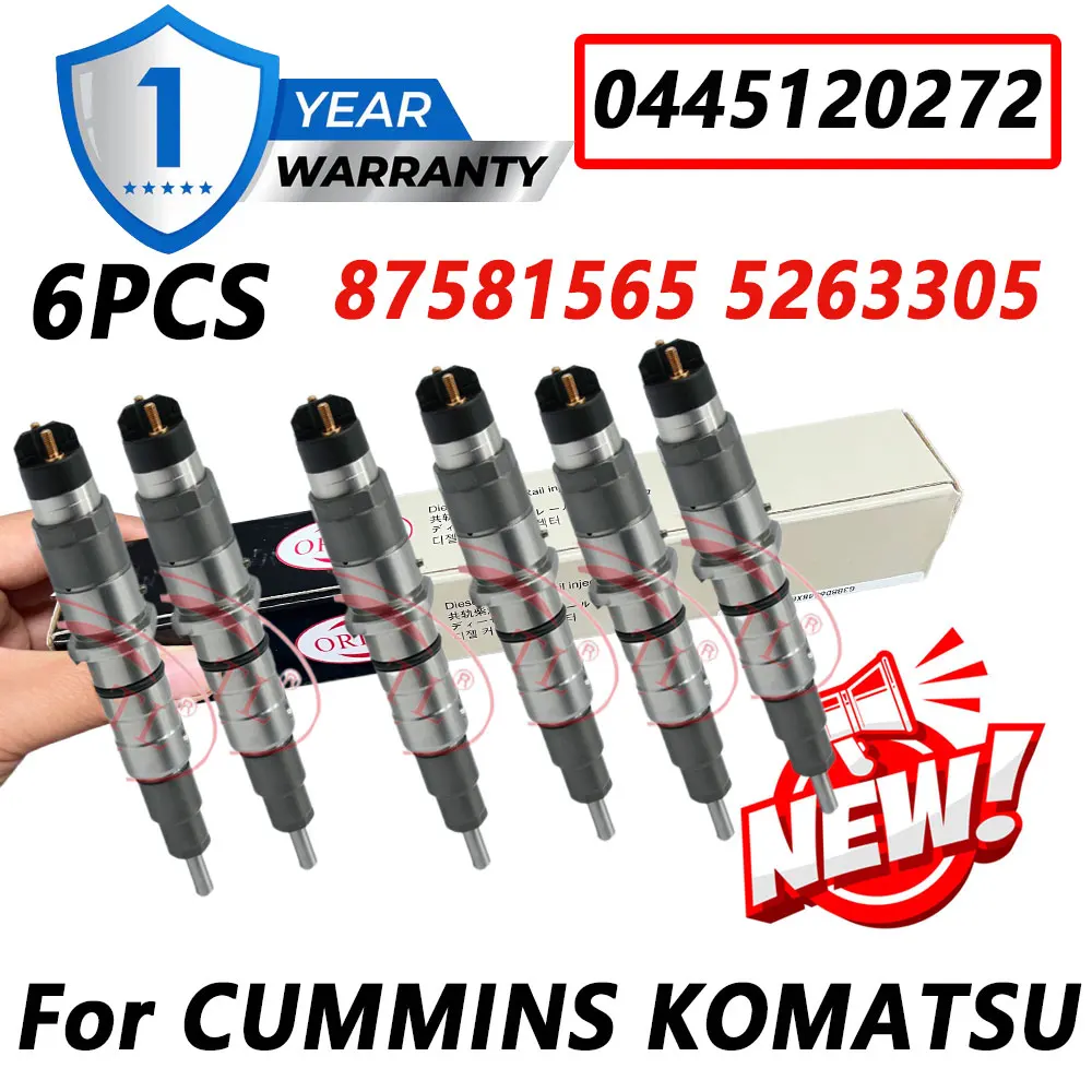 6PCS 0445120272 ORLTL New Injector 0445 120 272 Diesel Nozzle for CUMMINS KOMATSU 87581565 5263305
6PCS 0445120272 ORLTL New Injector 0445 120 272 Diesel Nozzle for CUMMINS KOMATSU 87581565 5263305
