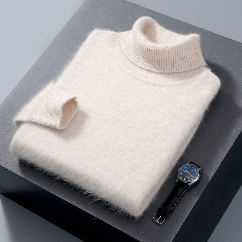 2025 Winter New Mink Cashmere Sweater Men's High Collar Hoodie Thickened Loose Versatile Long Sleeve High End Knitted Sweater
2025 Winter New Mink Cashmere Sweater Men's High Collar Hoodie Thickened Loose Versatile Long Sleeve High End Knitted Sweater