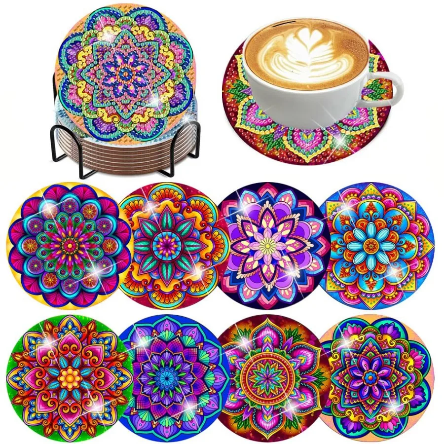 Mandala Diamond Painting Coasters Kit with Holder, DIY Diamond Art Coasters Cork Wooden Pad Board Double Layer is Strong and We
Mandala Diamond Painting Coasters Kit with Holder, DIY Diamond Art Coasters Cork Wooden Pad Board Double Layer is Strong and We