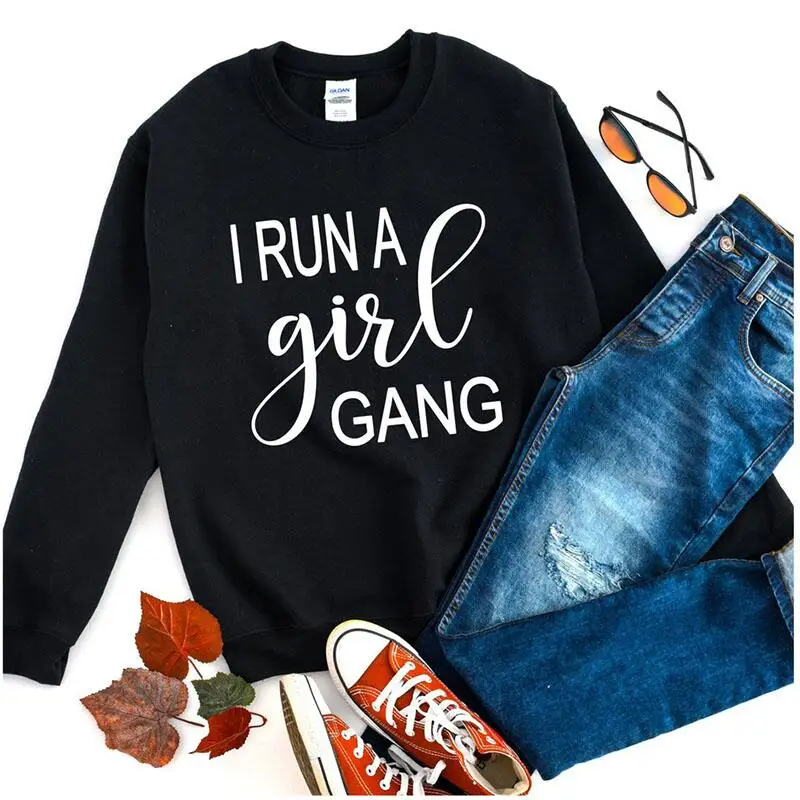 I run a girl Gang Women Crewneck Cotton Long sleeve Sweatshirt letter Fashion Lady Pullover Clothing Drop Shipping Autumn Shirt
I run a girl Gang Women Crewneck Cotton Long sleeve Sweatshirt letter Fashion Lady Pullover Clothing Drop Shipping Autumn Shirt