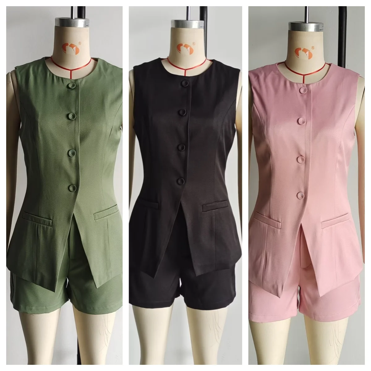 French fashion high-end suit temperament slim vest women's summer new high-waisted straight shorts
French fashion high-end suit temperament slim vest women's summer new high-waisted straight shorts