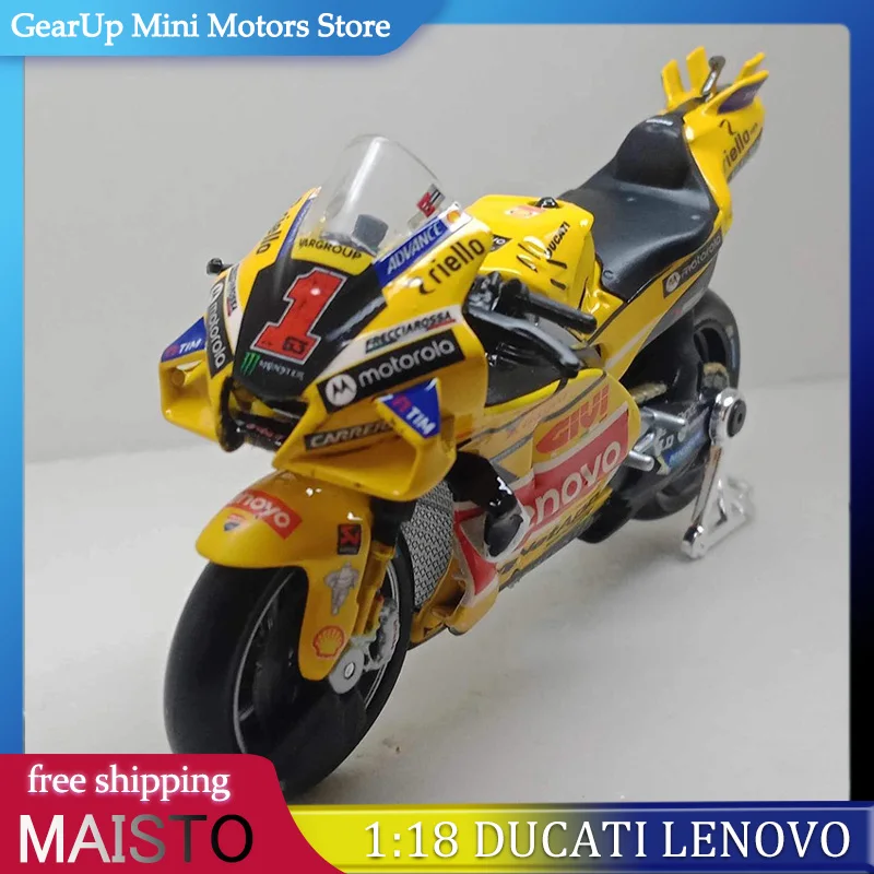 Maisto 1:18 Ducati Lenovo Team 2023 MotoGP Motorcycle Replica with Stand Collector's Edition Racing Bike Model & Toy 
Maisto 1:18 Ducati Lenovo Team 2023 MotoGP Motorcycle Replica with Stand Collector's Edition Racing Bike Model & Toy