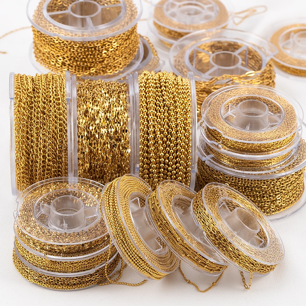 10M/Roll 10 Styles Baisc Chain Stainless Steel Fashion Link Chains for Party Necklace Bracelet Supplies Jewelry Making DIY Chain 
10M/Roll 10 Styles Baisc Chain Stainless Steel Fashion Link Chains for Party Necklace Bracelet Supplies Jewelry Making DIY Chain